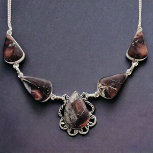 Earthy Jasper Necklace - Sterling Silver Statement Jewelry